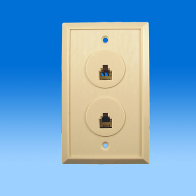 ZH-WP24  WALL PLATE WITH DUAL TELEPHONE JACKS