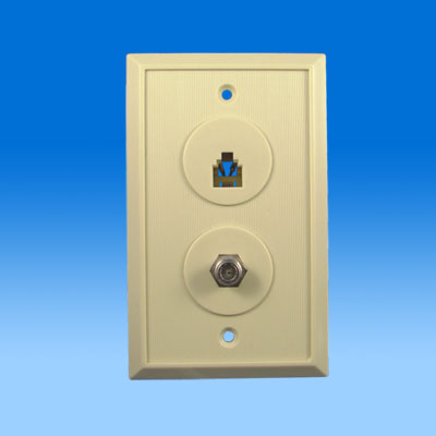 ZH-WP25  WALL PLATE WITH TELEPHONE JACK AND F-81