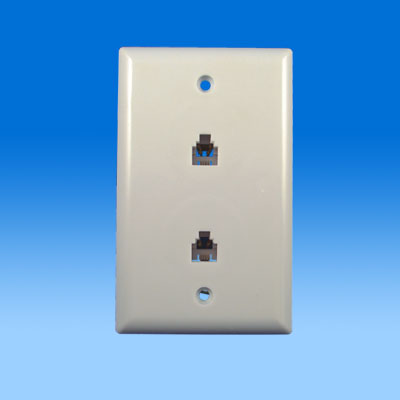 ZH-WP27  SMOOTH WALL PLATE WITH DUAL TELEPHONE JACK