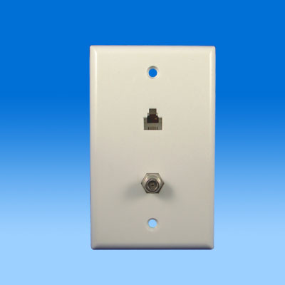 ZH-WP30  SMOOTH WALL PLATE WITH TELEPHONE JACK AND F-81